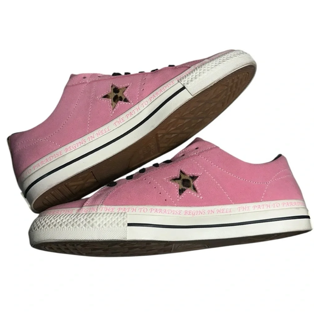 Converse One Star Sz 11.5 Pink Suede Paradise Leopard Pro Ox Sean Pablo Sneakers - Picture 8 of 13
